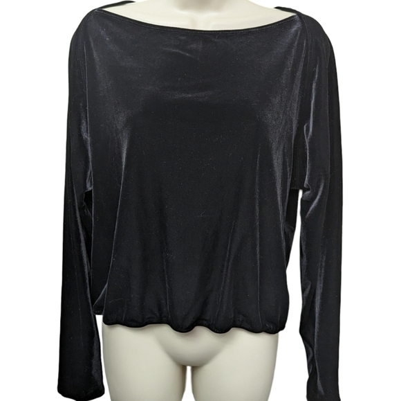Anne Klein NWT Velour Wide Neck Top Sz L - Picture 1 of 12